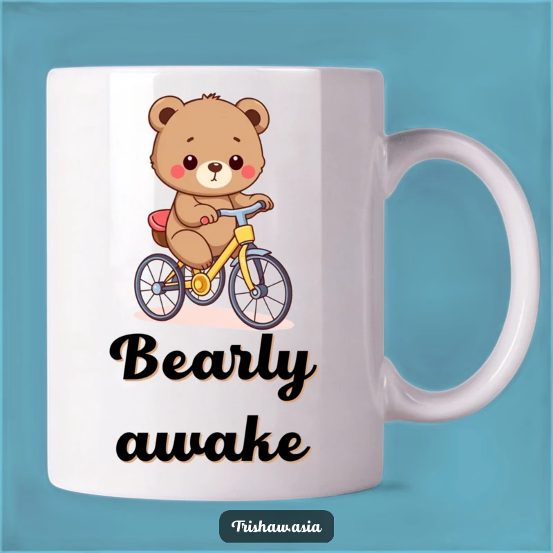 Funny Bear Cub Trishaw Mug - Adorable Rider, Perfect Joyful Gift