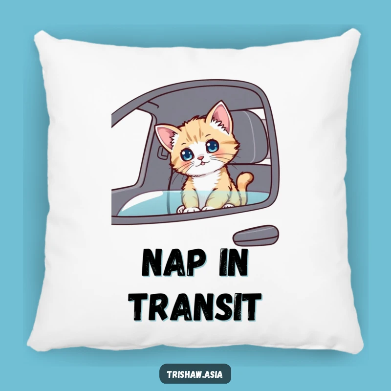 Funny Curious Kitten Passenger Pillow - Soft Rider, Cozy Decorative Accent