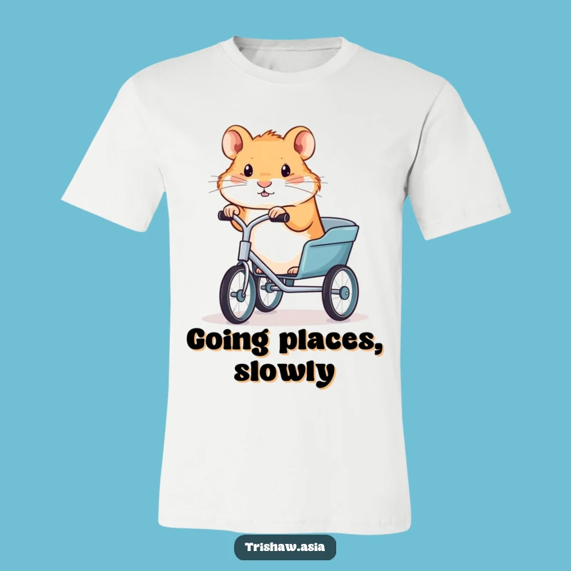 Funny Hamster Trishaw T-Shirt: Wear Your Determination with This Hilarious Animal Tee