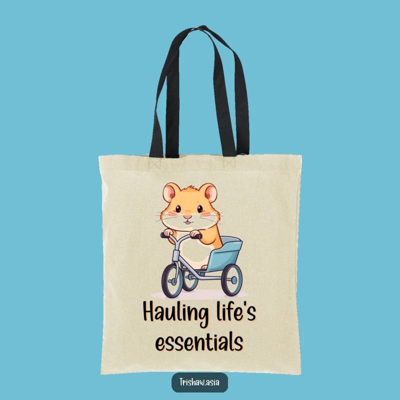 Funny Hamster Trishaw Tote Bag: Carry Your Essentials with This Hilarious Animal Accessory