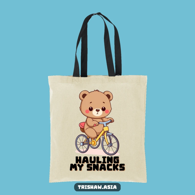 Funny Bear Cub Trishaw Tote Bag - Durable Rider, Stylish Carryall